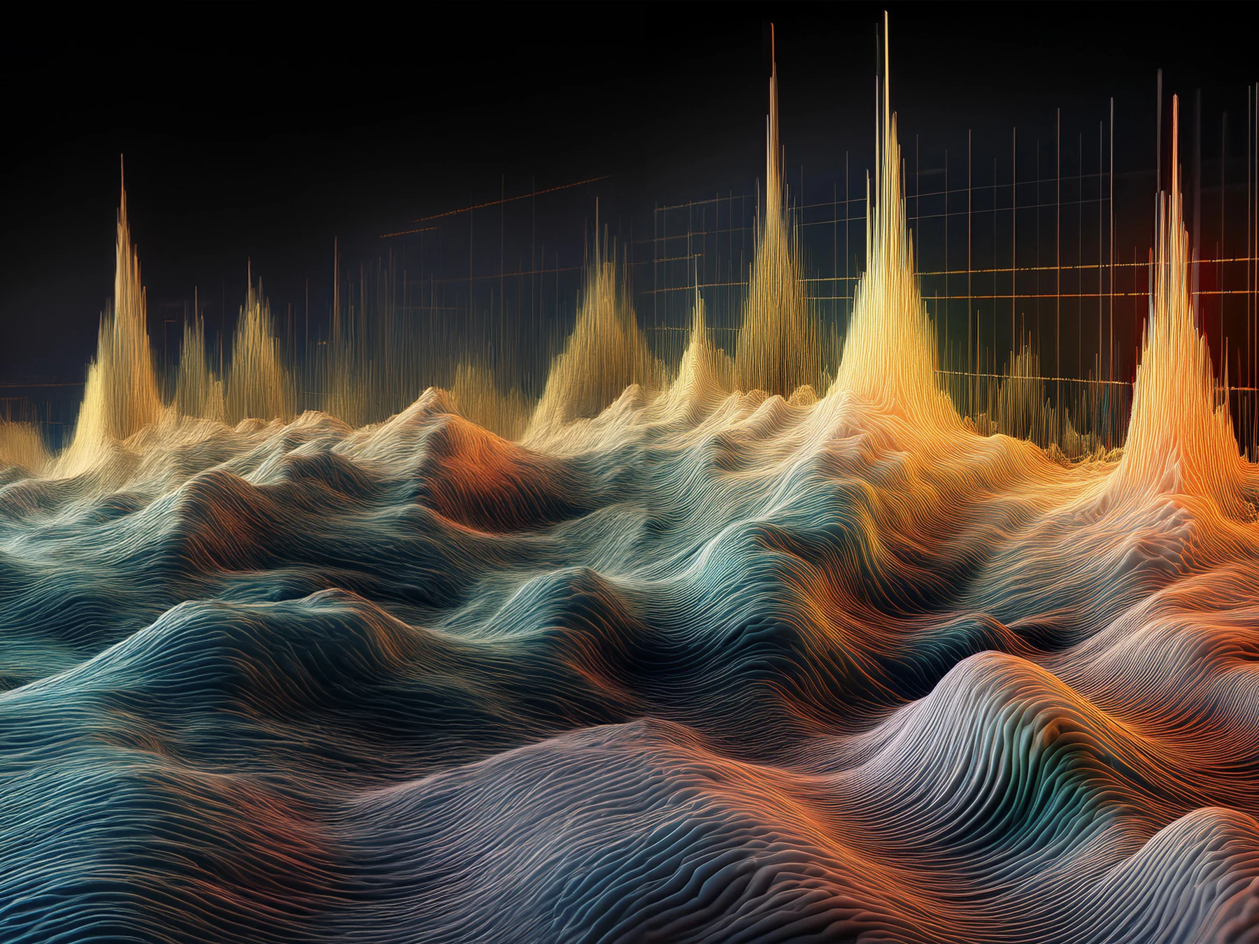 Un relief de vagues et de sommets, illustration de lifequake.
